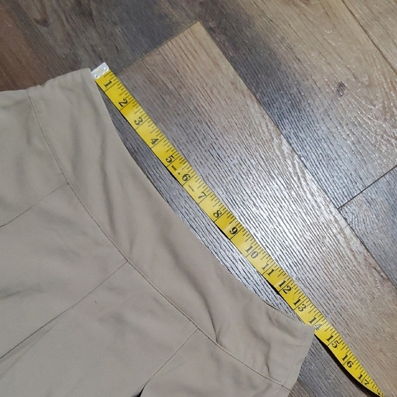 Parker Tan Pleated Skater Mini Skirt Work - Picture 4 of 6